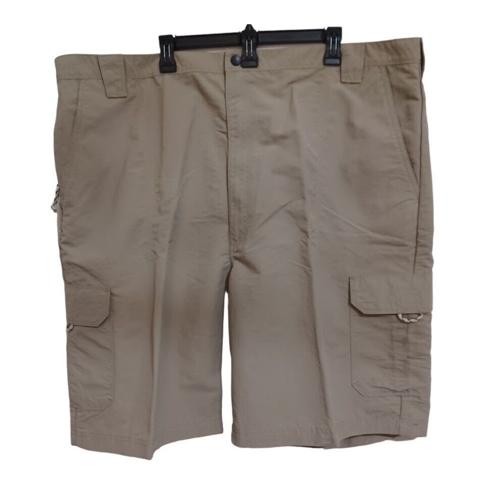 Wrangler Men's Cargo Shorts-Hiking Camping Fishing Size 48-100% Nylon Khaki Tan